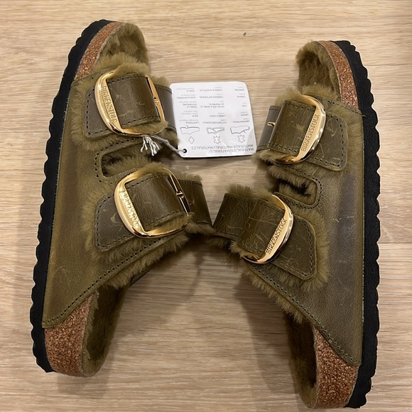 BIRKENSTOCK Arizona Big Buckle Genuine Shearling Lined Sandal - Picture 4 of 6